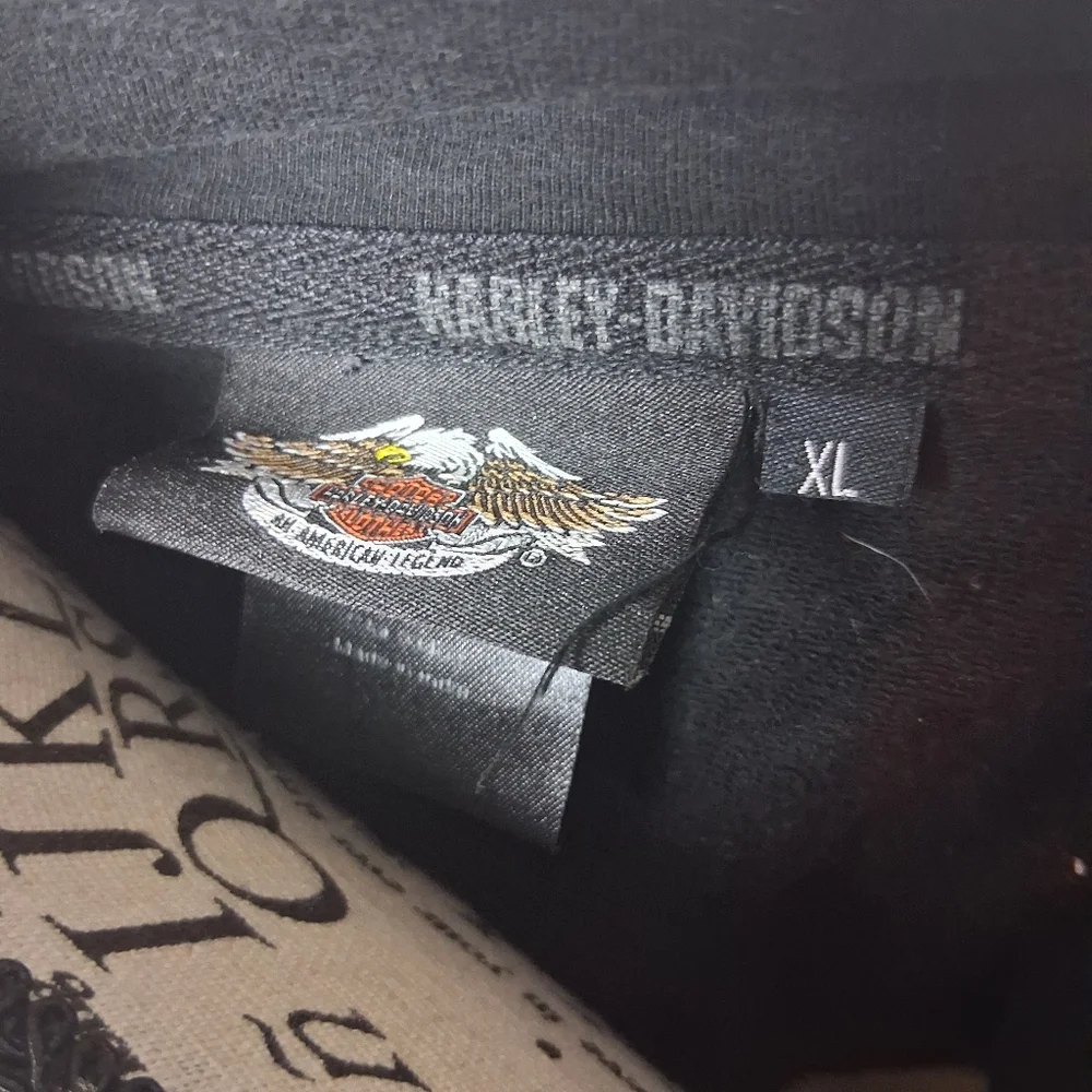 Harley Davidson Black and Orange Zip-Up Jacket XL - Picture 6 of 10